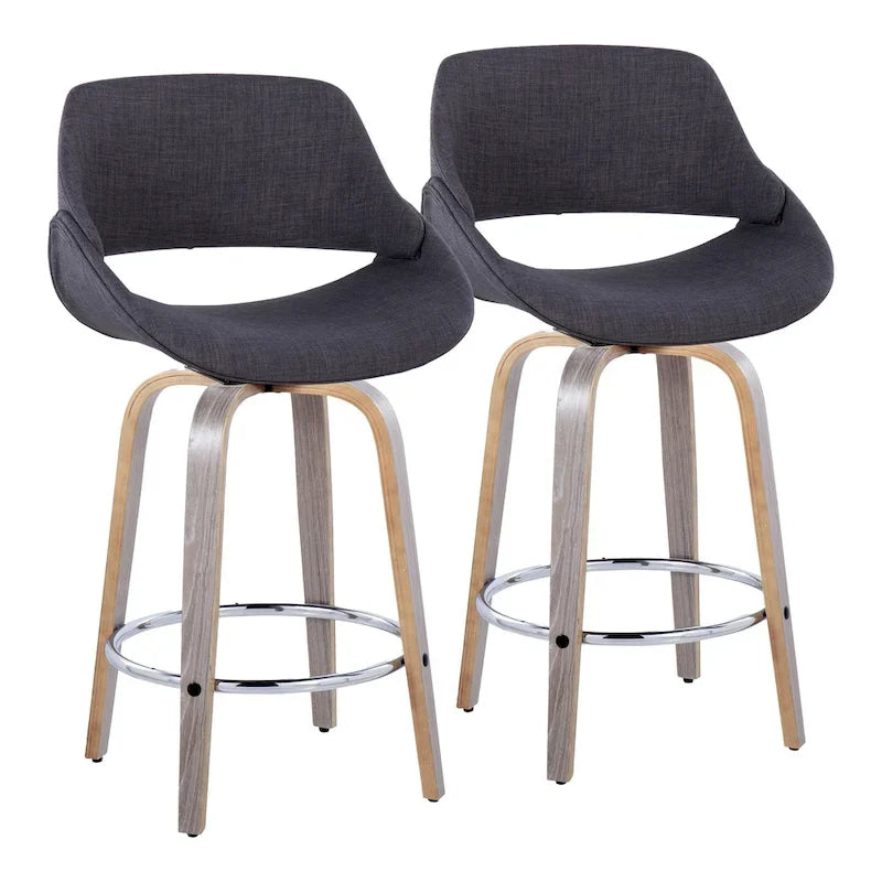 Carson Carrington Svellingen 26 Fixed-Height Counter Stool with Round Chrome Footrest (Set of 2)