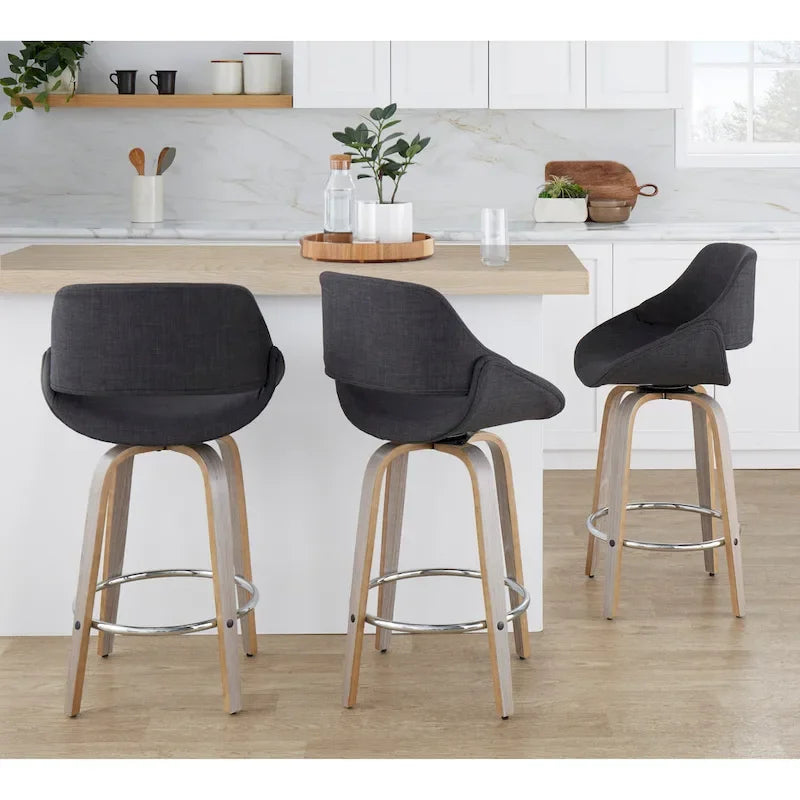 Carson Carrington Svellingen 26 Fixed-Height Counter Stool with Round Chrome Footrest (Set of 2)