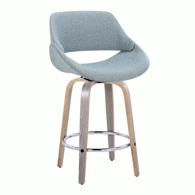 Carson Carrington Svellingen 26 Fixed-Height Counter Stool with Round Chrome Footrest (Set of 2)