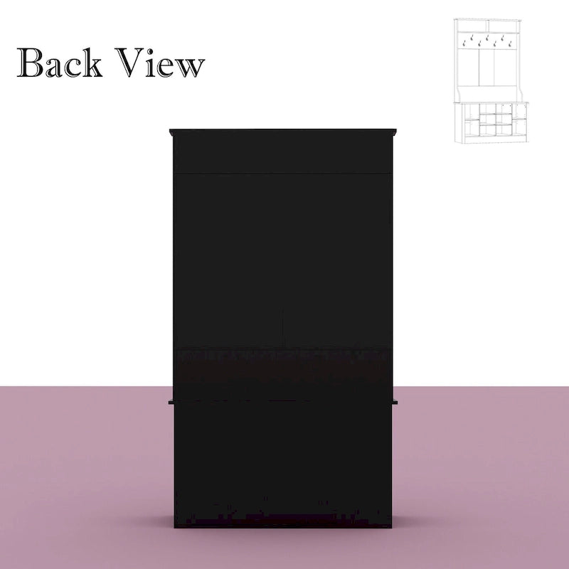 Entryway Hall Trees Bench Shoe Storage Cabinet Coat Rack Hooks White