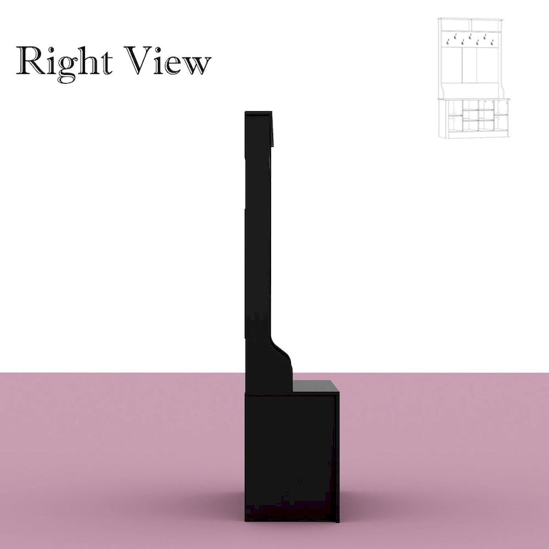 Entryway Hall Trees Bench Shoe Storage Cabinet Coat Rack Hooks White