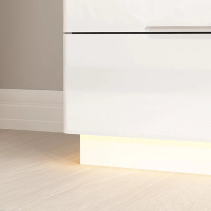 8 Drawer Double Dresser Dressers with High Gloss Drawers With Light