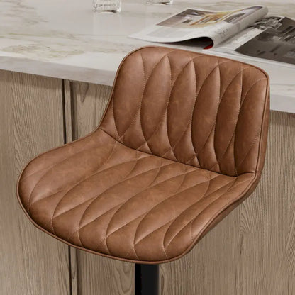 Art Leon Swivel and Adjustable PU Leather Barstool (Set of 2)