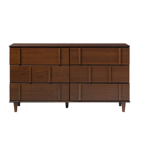 Middlebrook Mid-Century Modern Detailed Solid Wood Dresser