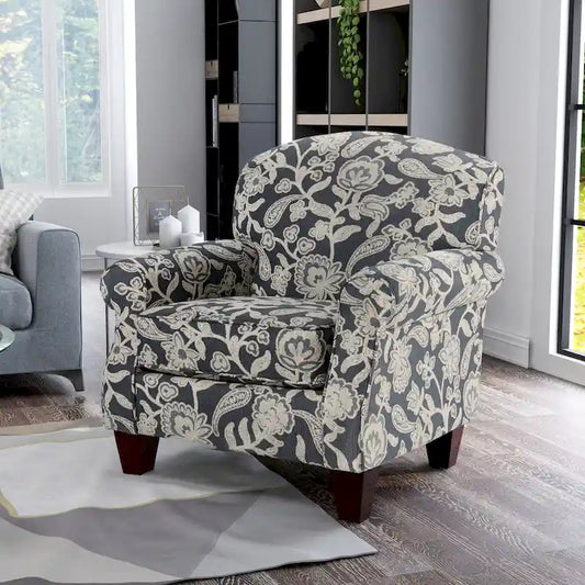 Kilmettin Transitional Chenille Floral Pattern Armchair by Furniture of America