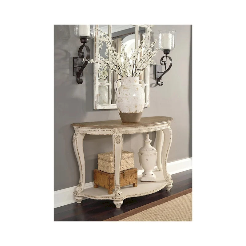 Signature Design by Ashley Realyn Sofa Table - White/Brown
