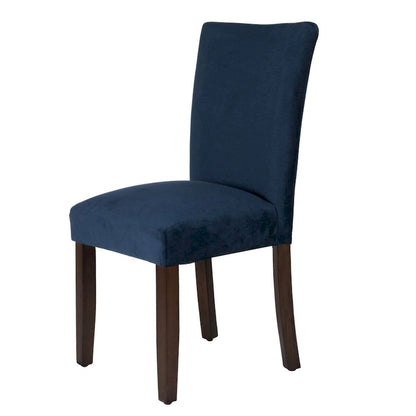 HomePop Classic Velvet Parsons Dining Chair - Dark Navy Blue Velvet (Set of 2)