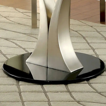 Furniture of America Zaia Contemporary Silver 45-inch Glass Top Dining Table