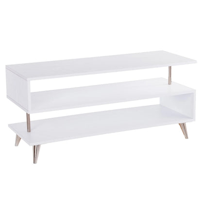 SEI Furniture White Low Profile Media TV Stand for TV's up to 41