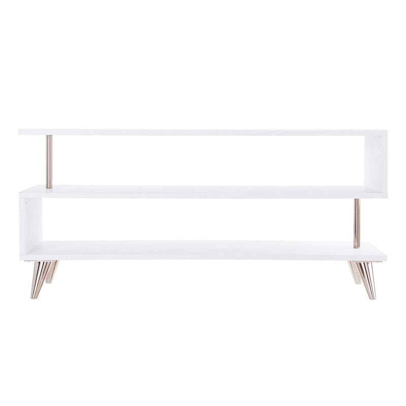 SEI Furniture White Low Profile Media TV Stand for TV's up to 41