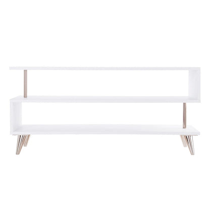SEI Furniture White Low Profile Media TV Stand for TV's up to 41