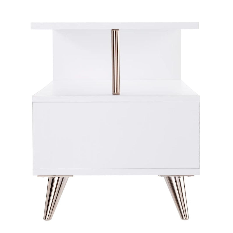 SEI Furniture White Low Profile Media TV Stand for TV's up to 41