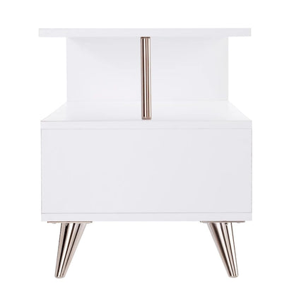 SEI Furniture White Low Profile Media TV Stand for TV's up to 41