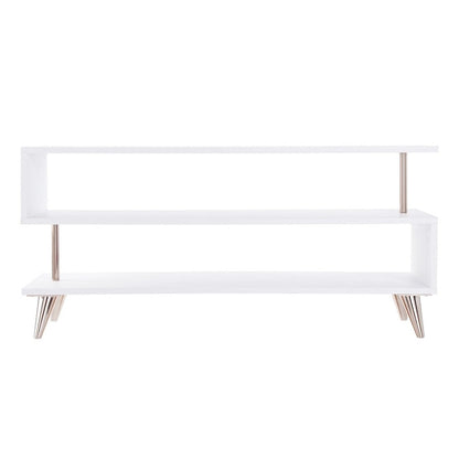 SEI Furniture White Low Profile Media TV Stand for TV's up to 41