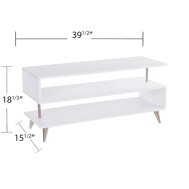 SEI Furniture White Low Profile Media TV Stand for TV's up to 41