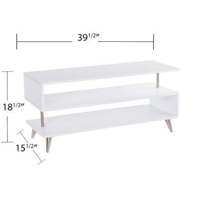 SEI Furniture White Low Profile Media TV Stand for TV's up to 41