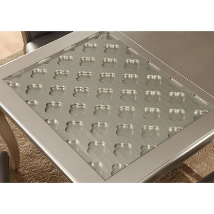 Furniture of America Mora 84-inch Glass Top Expandable Dining Table