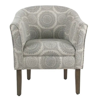 Porch & Den Blakeney Grey Medallion Tub Shaped Accent Chair