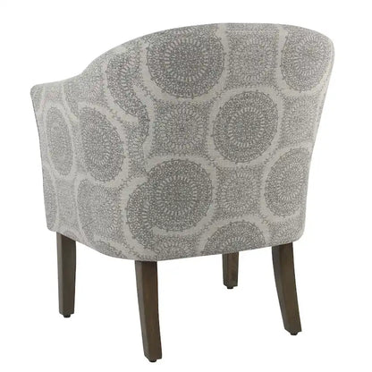 Porch & Den Blakeney Grey Medallion Tub Shaped Accent Chair