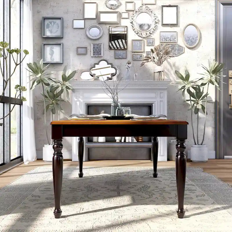 Furniture of America Levole Two-tone 78-inch Expandable Dining Table