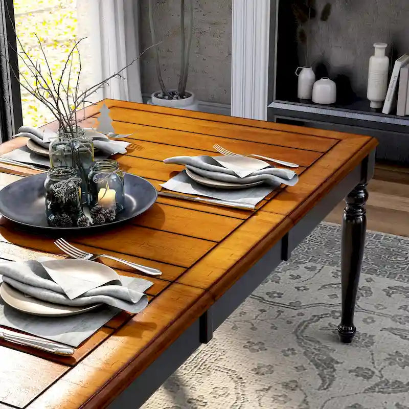 Furniture of America Levole Two-tone 78-inch Expandable Dining Table