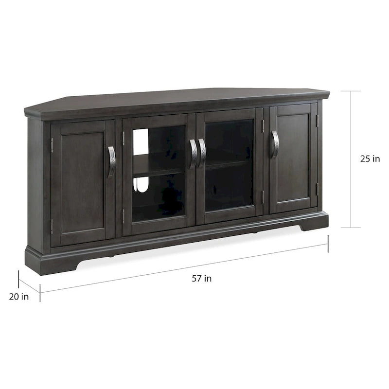 Leick Home 84386 Corner TV Stand with Enclosed Storage