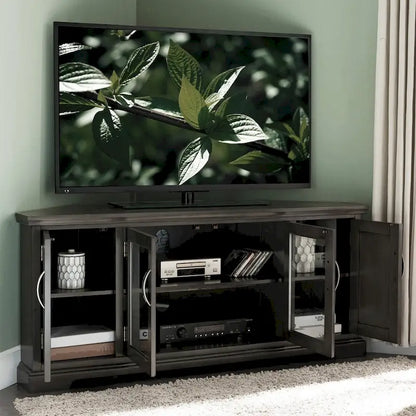 Leick Home 84386 Corner TV Stand with Enclosed Storage
