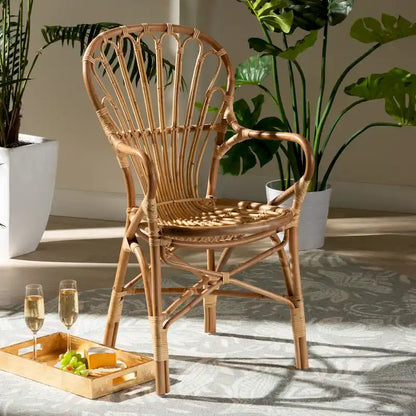Sheraton Modern Natural Finished Rattan Dining Chair