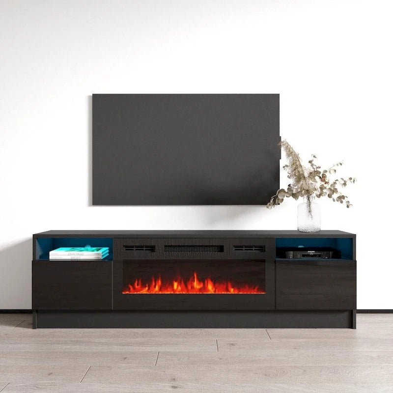 Duke 01 BL-EF Electric Fireplace 63 TV Stand