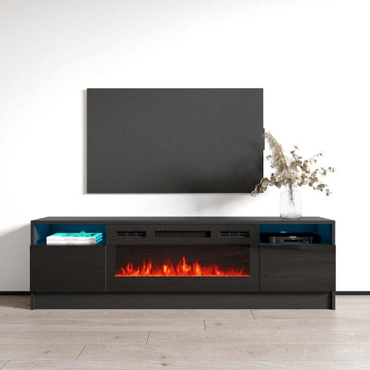 Duke 01 BL-EF Electric Fireplace 63 TV Stand
