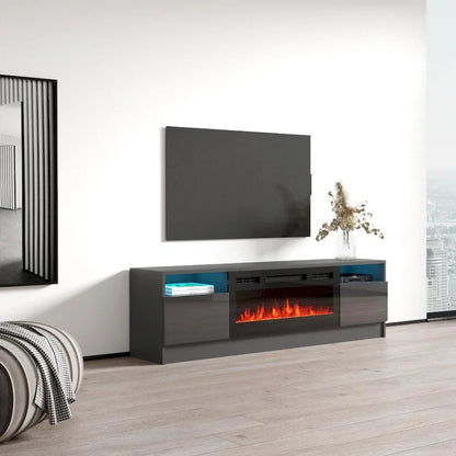 Duke 01 BL-EF Electric Fireplace 63 TV Stand