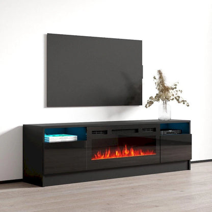 Duke 01 BL-EF Electric Fireplace 63 TV Stand