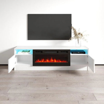 Duke 01 BL-EF Electric Fireplace 63 TV Stand