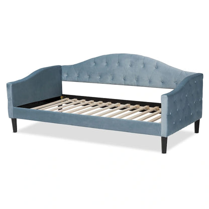 Benjamin Modern&Contemporary Light Blue Velvet Upholstered Wood Daybed