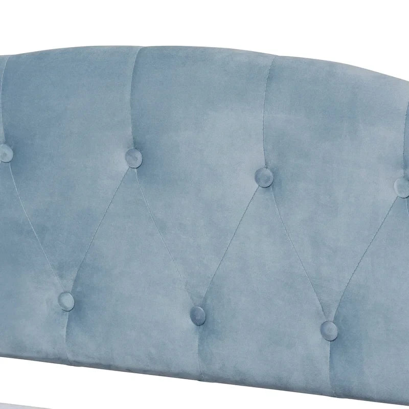 Benjamin Modern&Contemporary Light Blue Velvet Upholstered Wood Daybed