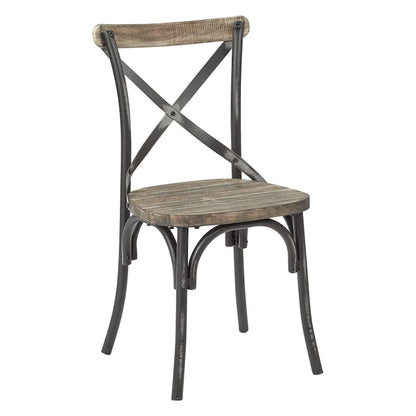 Somerset X Back Antique Metal Dining Chair