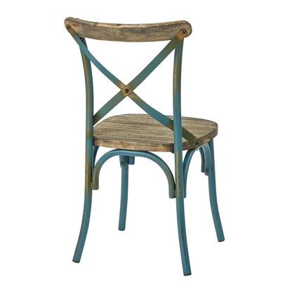 Somerset X Back Antique Metal Dining Chair