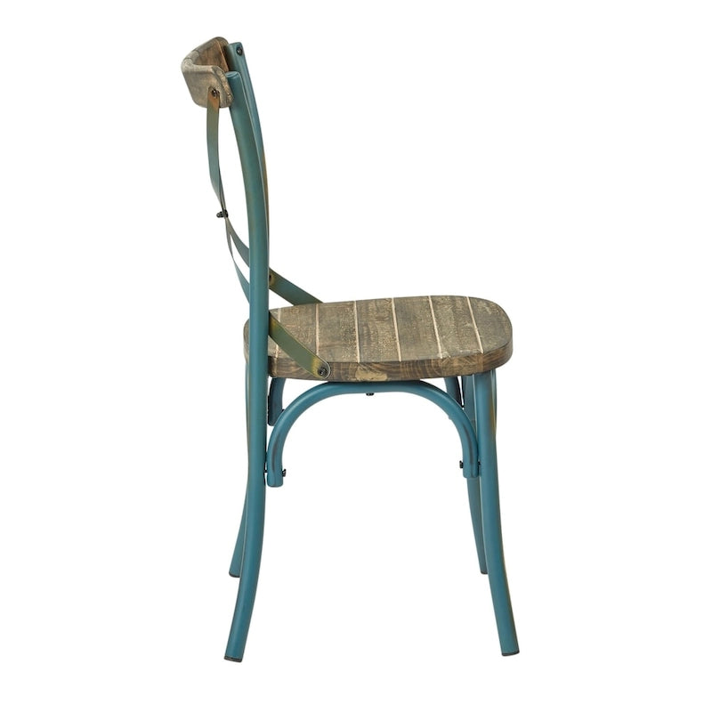 Somerset X Back Antique Metal Dining Chair