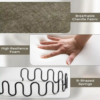 Ouyessir Upholstered Swivel Barrel Chair 360 Degree Accent Chair Fabric Armchair