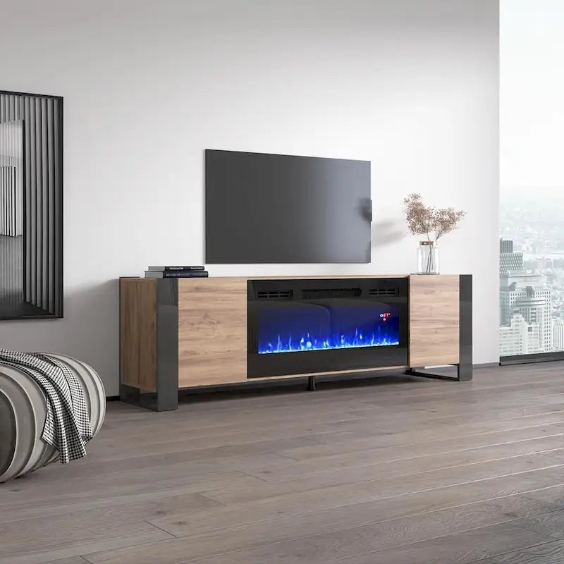 Woody BL-EF Electric Fireplace 77 TV Stand