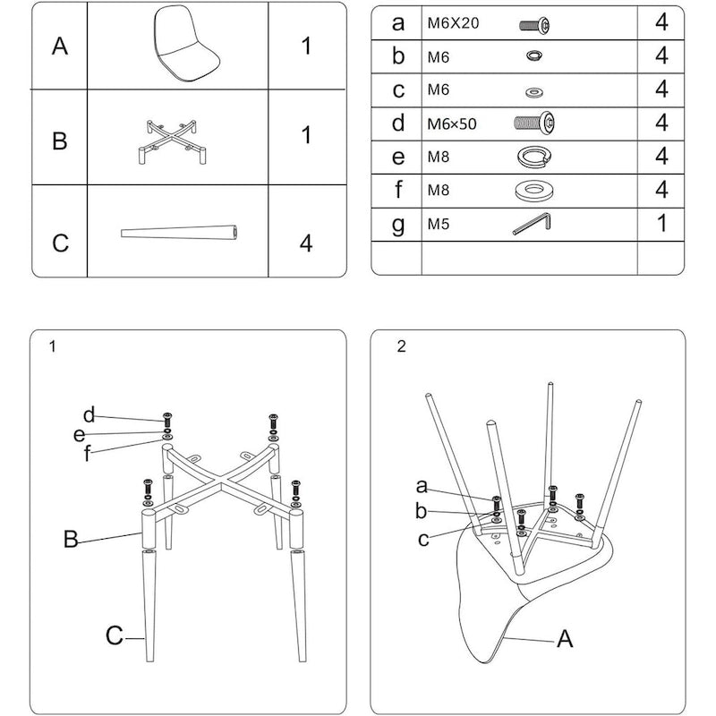 CangLong modern Upholstered Dining Chair in Faux Leather,Set of 4