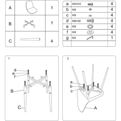CangLong modern Upholstered Dining Chair in Faux Leather,Set of 4