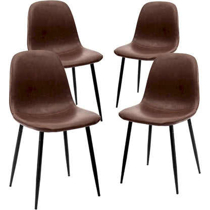CangLong modern Upholstered Dining Chair in Faux Leather,Set of 4