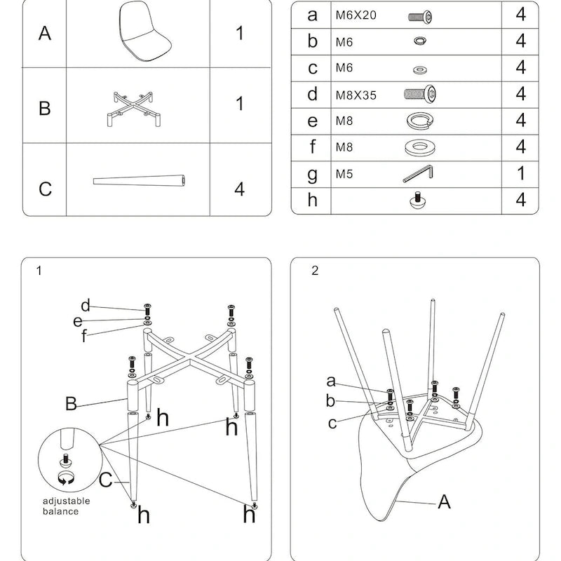 CangLong modern Upholstered Dining Chair in Faux Leather,Set of 4