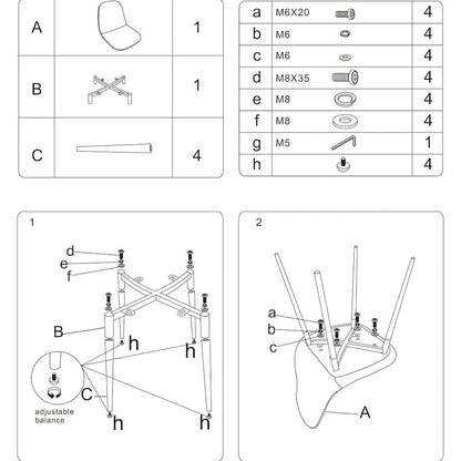 CangLong modern Upholstered Dining Chair in Faux Leather,Set of 4