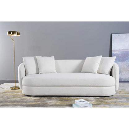 Haas Japandi Style Luxury Modern Boucle Fabric Curved Sofa