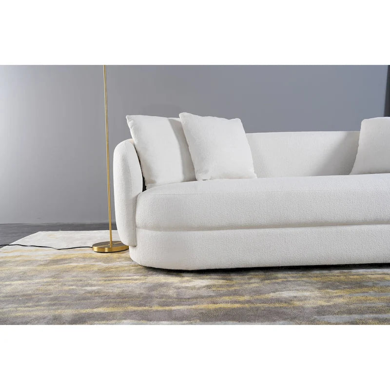 Haas Japandi Style Luxury Modern Boucle Fabric Curved Sofa