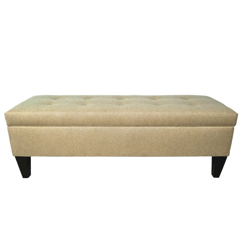 MJL Furniture Brooke 10 Button Tufted Dawson7 Long Storage Bench Ottoman