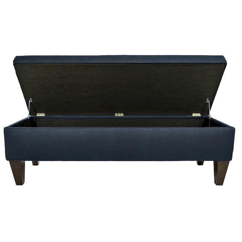 MJL Furniture Brooke 10 Button Tufted Dawson7 Long Storage Bench Ottoman