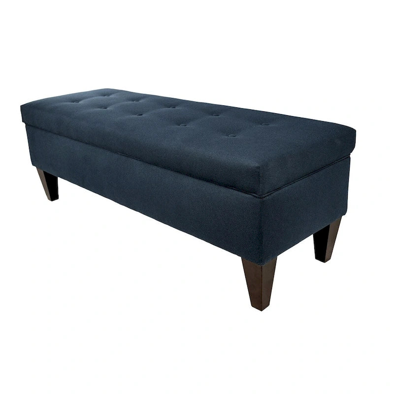 MJL Furniture Brooke 10 Button Tufted Dawson7 Long Storage Bench Ottoman